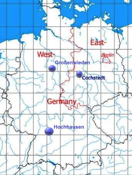 Lageplan der Sonnenuhren 