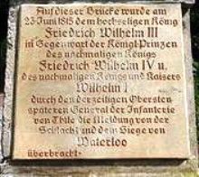 Siegesinfo an der Brücke in Merseburg