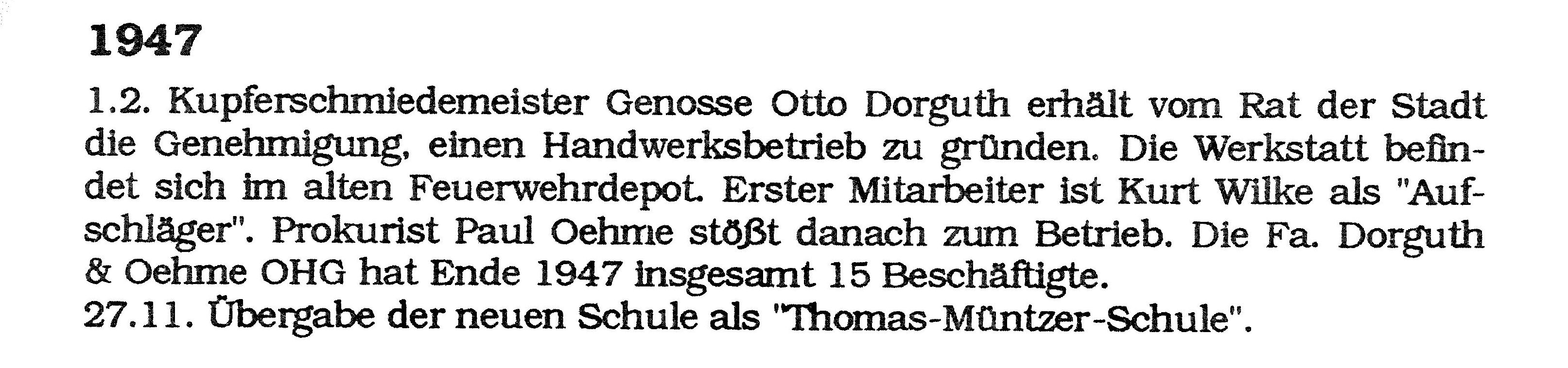 Gründung des Betiebes 